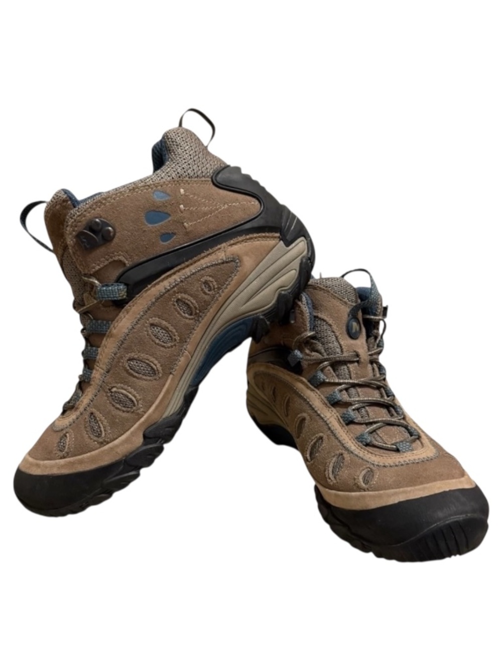 MERRILL Moab Mid Waterproof Hiking Boots Ortholight Insole 9.5 Like New Cond.